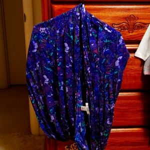 Beautiful dark purple, lilac, blue and green scarf